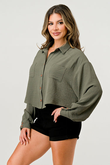 Women's Oversized Button-Up Blouse